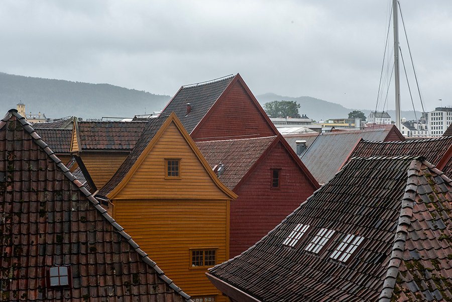 The rooftops of Bryggen